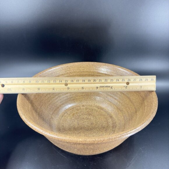 2004 Liberty Pottery Becky Large Stoneware Brown Speckled Bowl Dish Ohio Crafted - Picture 7 of 15